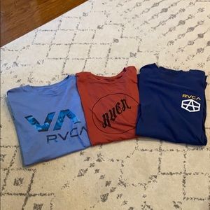 3 Men’s RVCA Graphic Short Sleeve T-Shirts Large